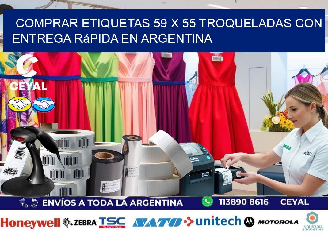 Comprar etiquetas 59 x 55 troqueladas con entrega rápida en Argentina