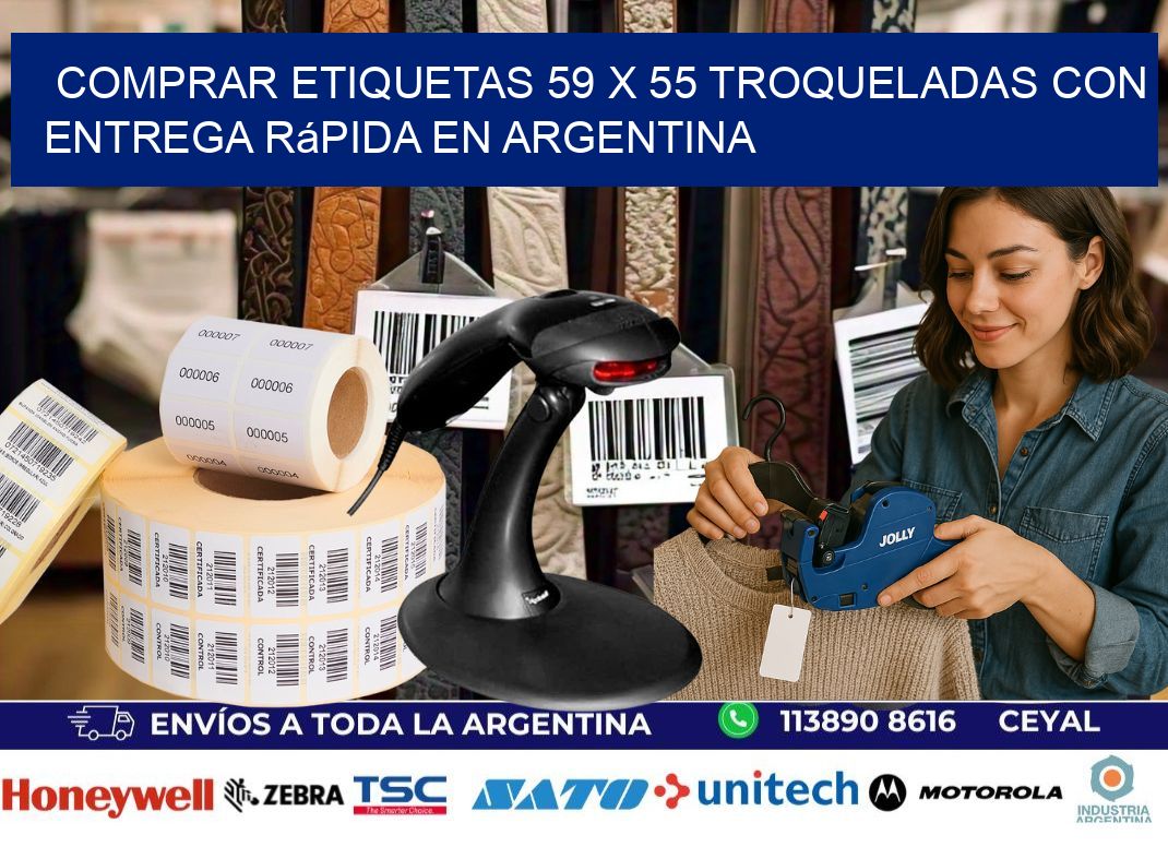 Comprar etiquetas 59 x 55 troqueladas con entrega rápida en Argentina