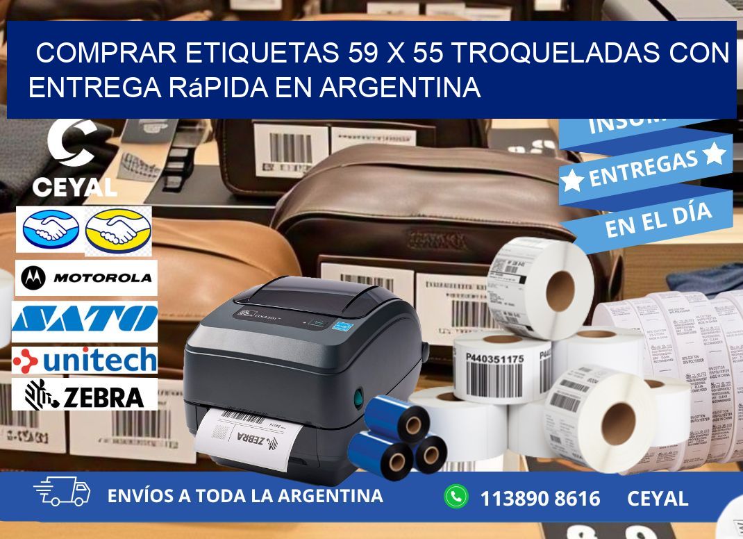 Comprar etiquetas 59 x 55 troqueladas con entrega rápida en Argentina