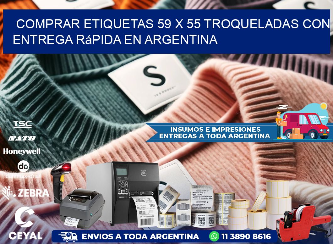 Comprar etiquetas 59 x 55 troqueladas con entrega rápida en Argentina