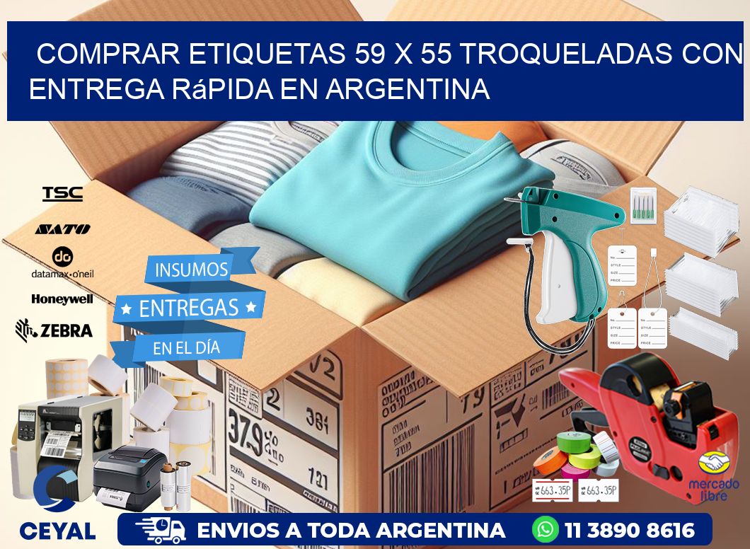 Comprar etiquetas 59 x 55 troqueladas con entrega rápida en Argentina