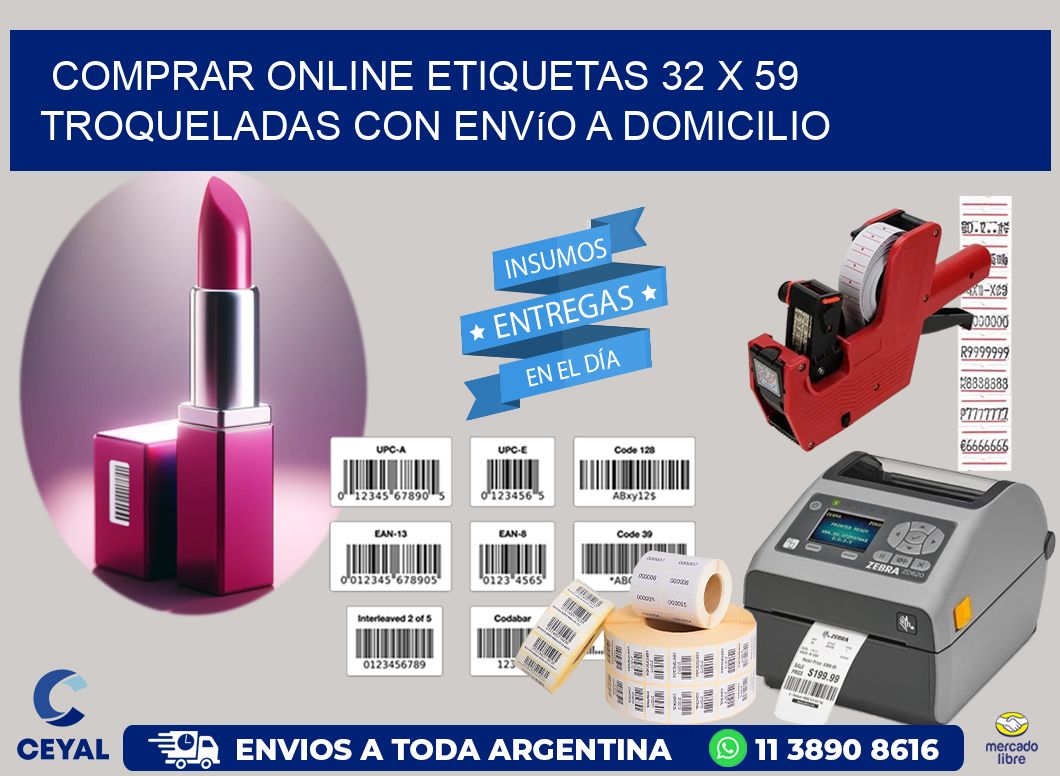 Comprar online etiquetas 32 x 59 troqueladas con envío a domicilio