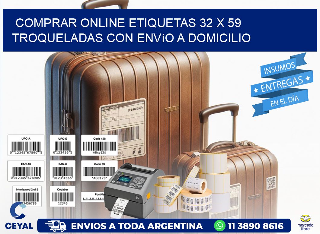 Comprar online etiquetas 32 x 59 troqueladas con envío a domicilio