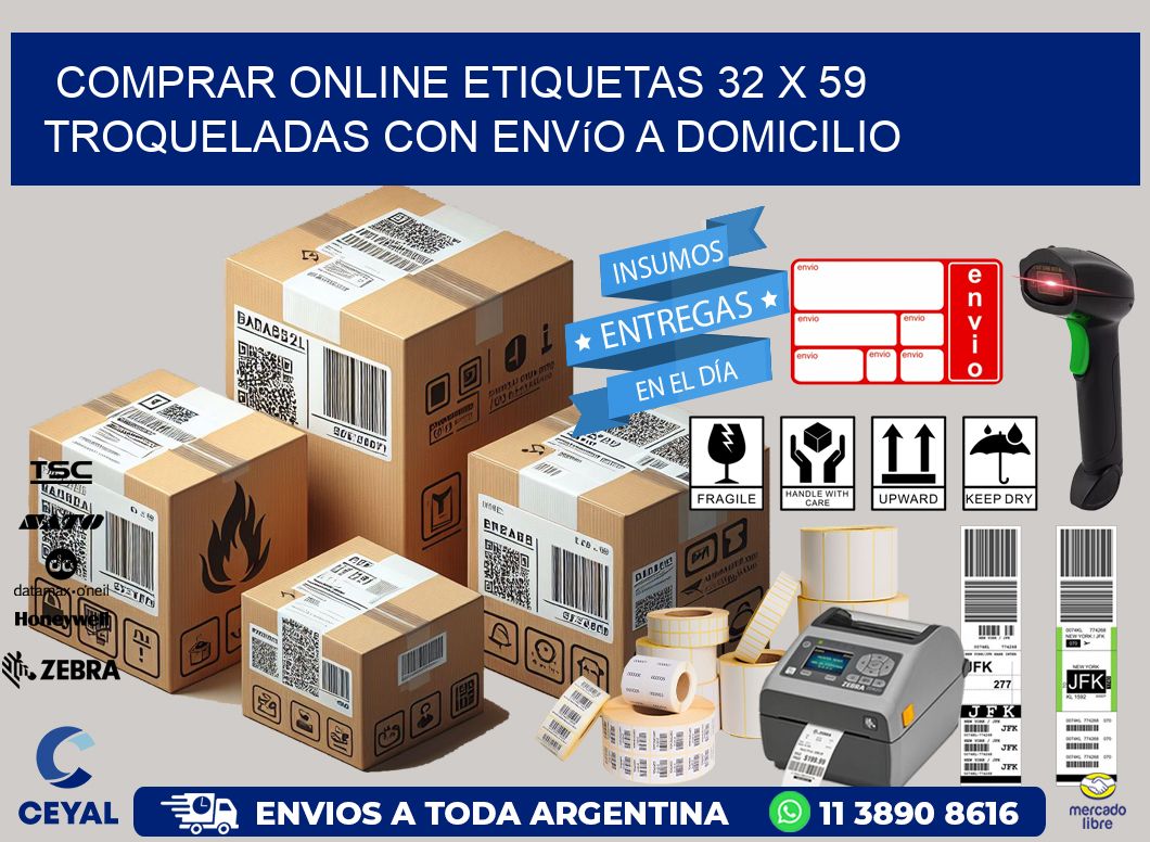 Comprar online etiquetas 32 x 59 troqueladas con envío a domicilio