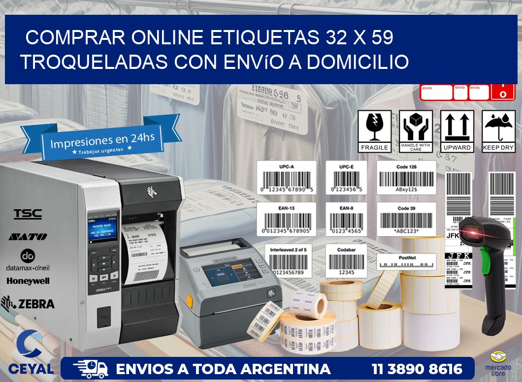 Comprar online etiquetas 32 x 59 troqueladas con envío a domicilio