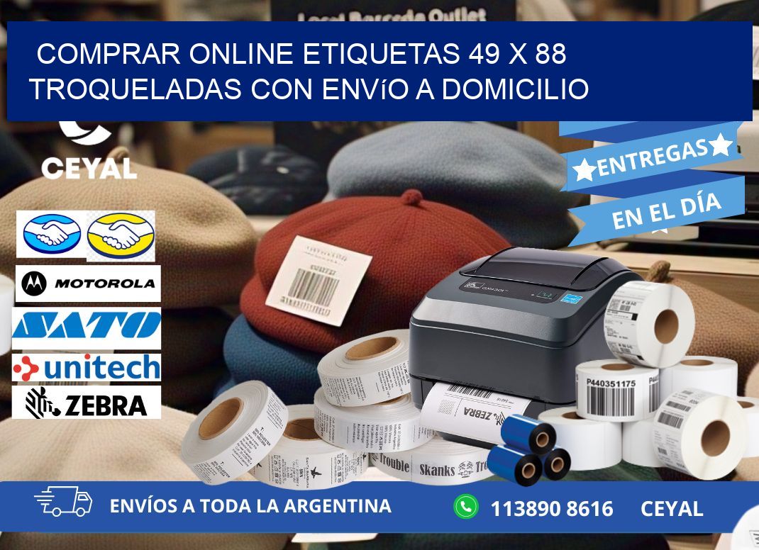 Comprar online etiquetas 49 x 88 troqueladas con envío a domicilio