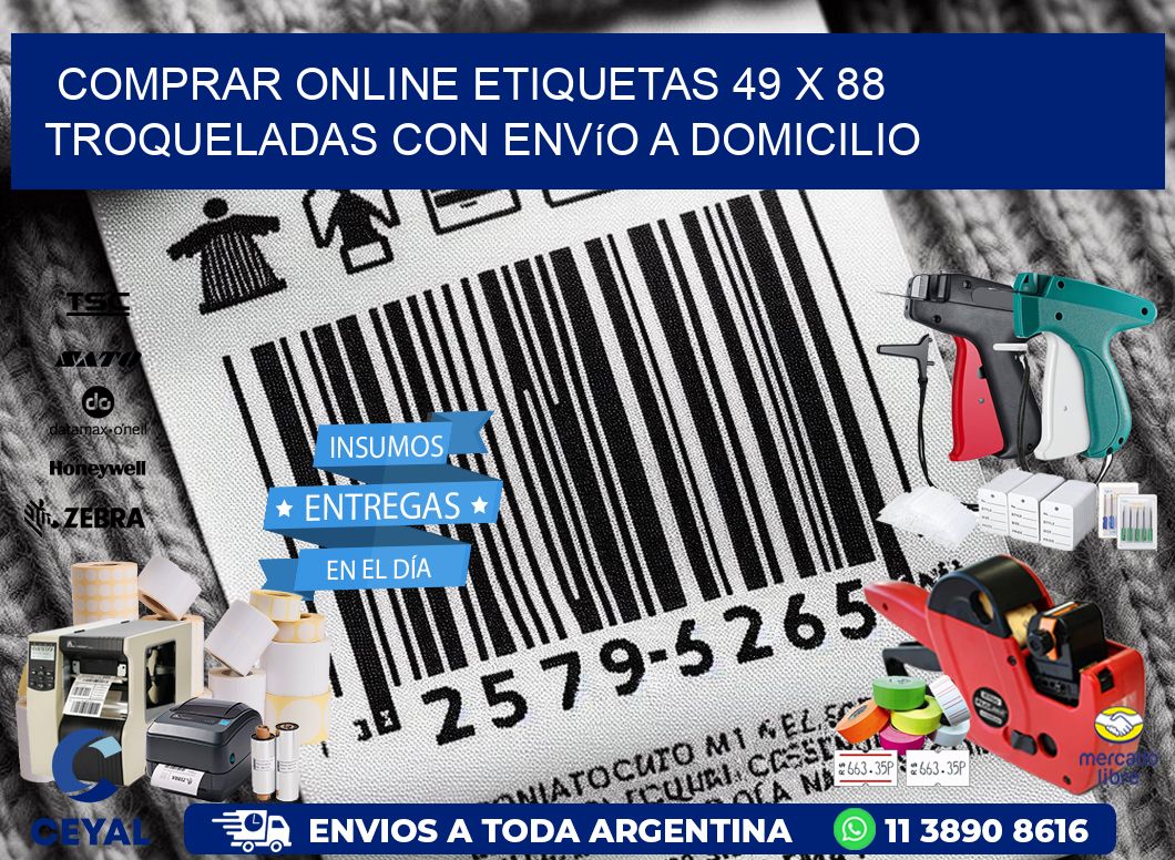 Comprar online etiquetas 49 x 88 troqueladas con envío a domicilio