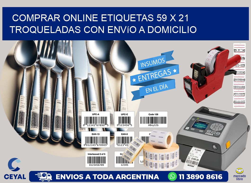 Comprar online etiquetas 59 x 21 troqueladas con envío a domicilio