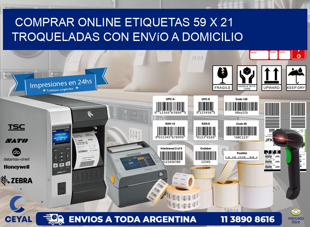 Comprar online etiquetas 59 x 21 troqueladas con envío a domicilio