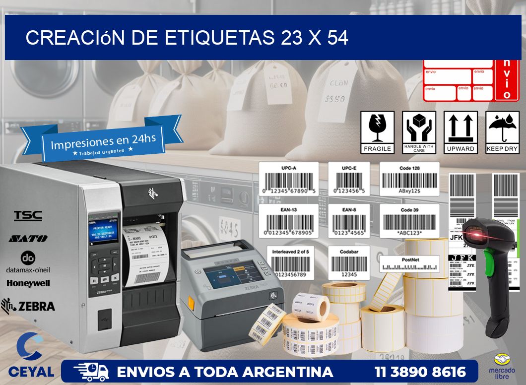 Creación de etiquetas 23 x 54
