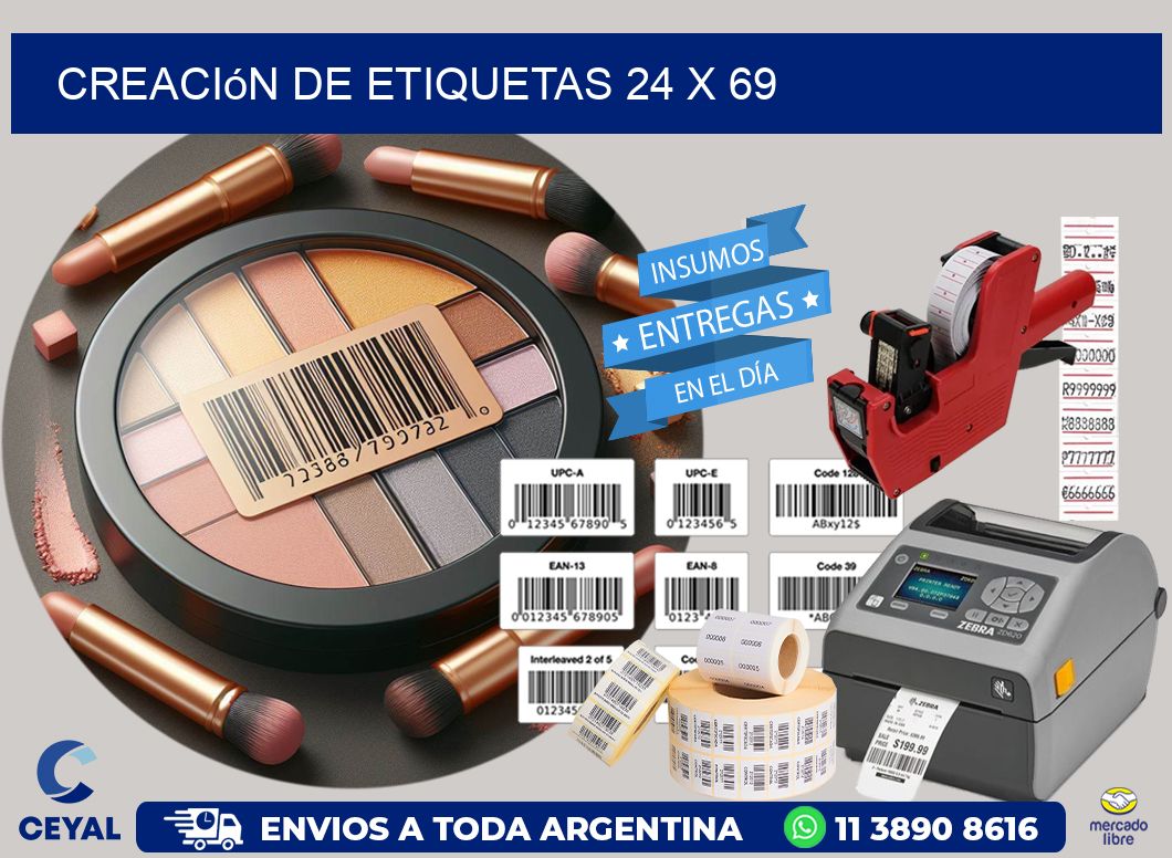 Creación de etiquetas 24 x 69