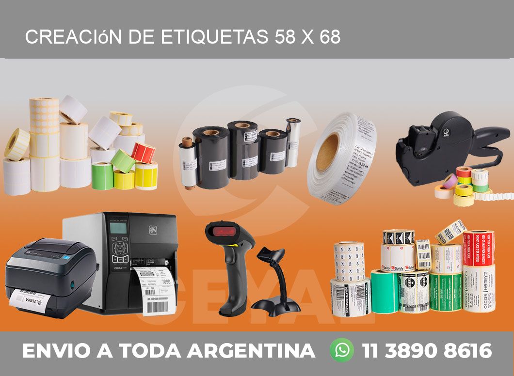 Creación de etiquetas 58 x 68