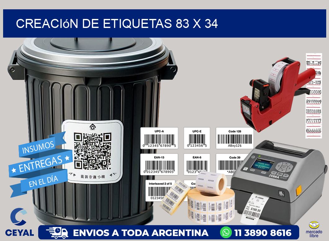 Creación de etiquetas 83 x 34