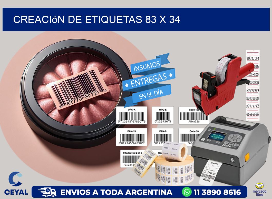 Creación de etiquetas 83 x 34