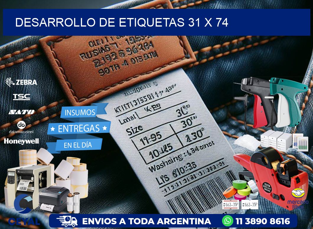Desarrollo de etiquetas 31 x 74