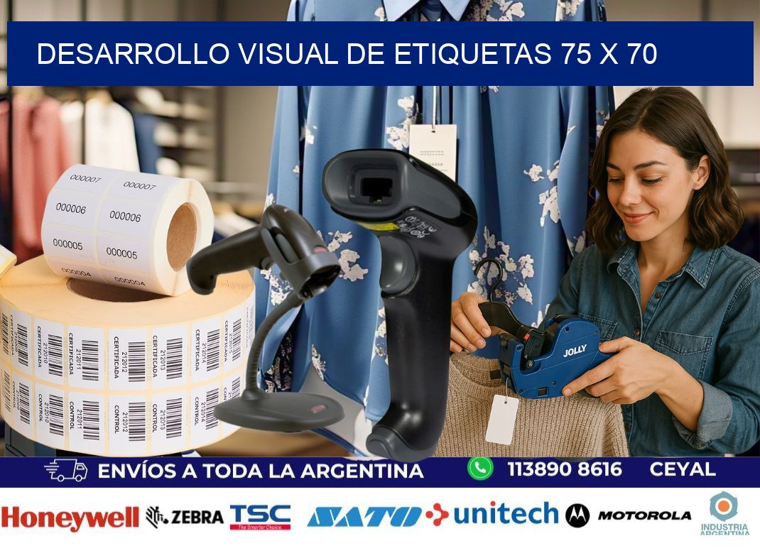 Desarrollo visual de etiquetas 75 x 70