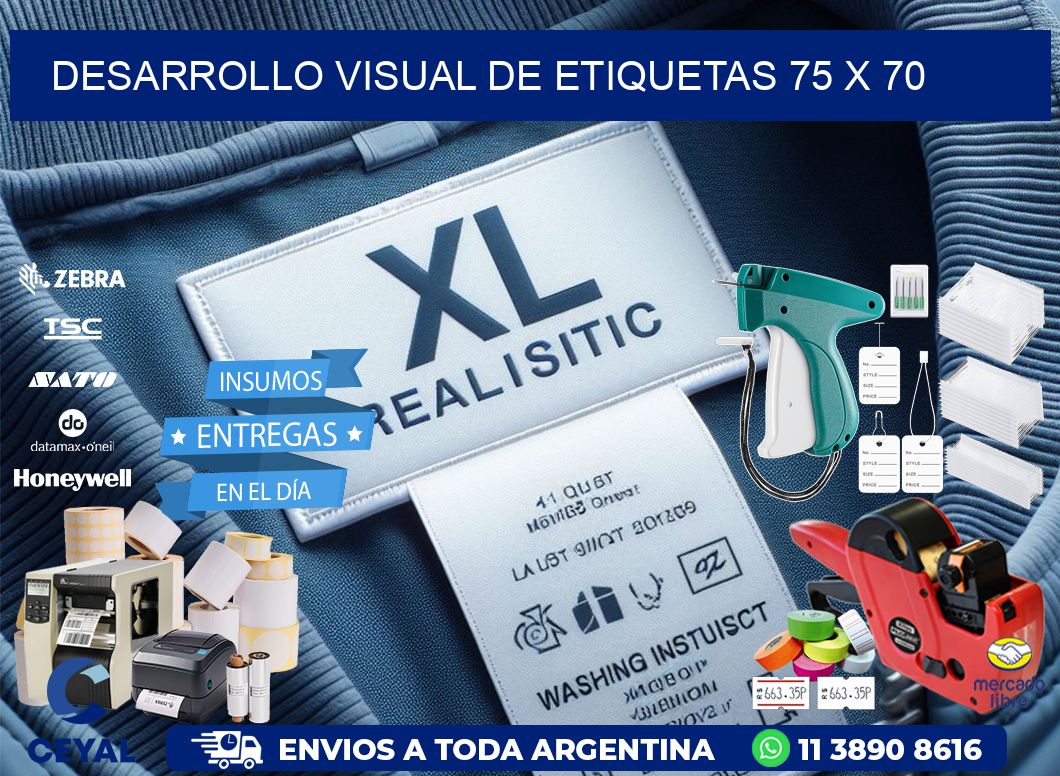 Desarrollo visual de etiquetas 75 x 70