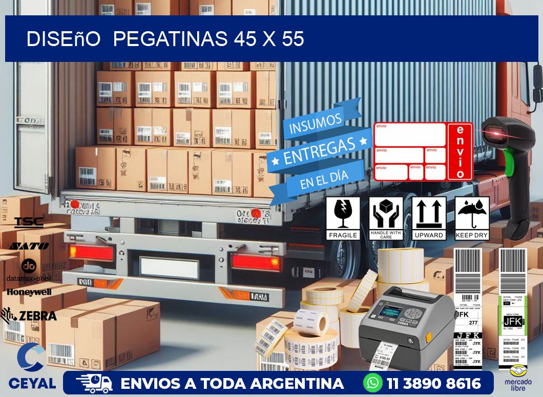 Diseño  PEGATINAS 45 x 55