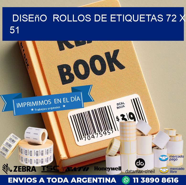 Diseño  ROLLOS DE ETIQUETAS 72 x 51