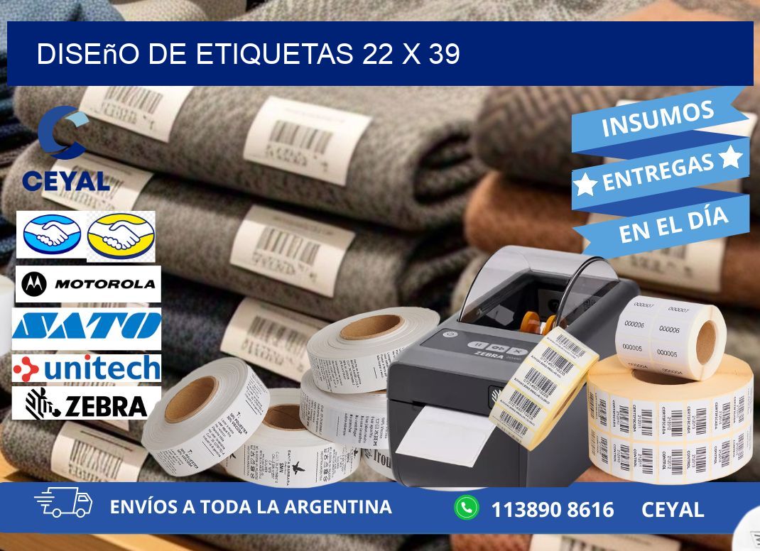 Diseño de etiquetas 22 x 39