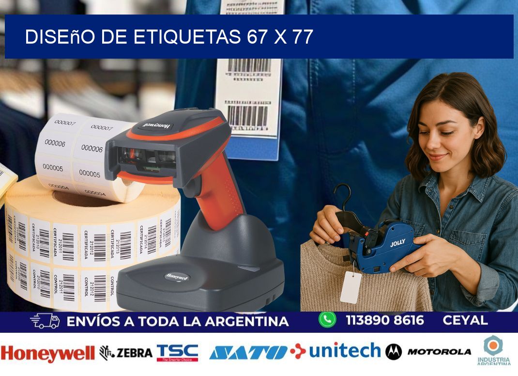 Diseño de etiquetas 67 x 77