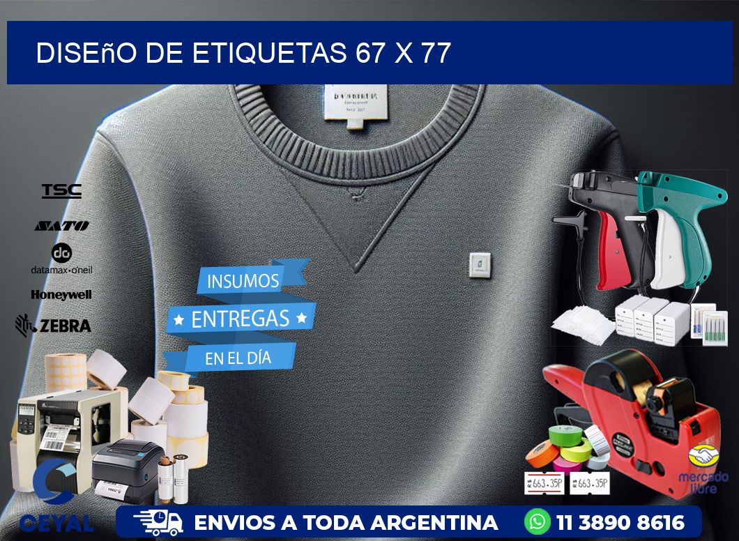 Diseño de etiquetas 67 x 77