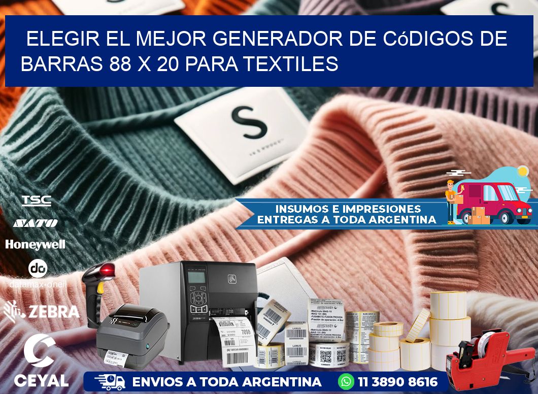 Elegir el Mejor Generador de Códigos de Barras 88 x 20 para Textiles