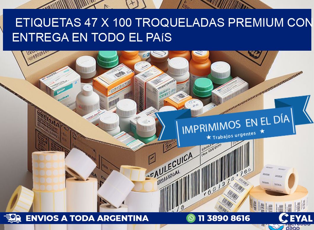Etiquetas 47 x 100 troqueladas premium con entrega en todo el país