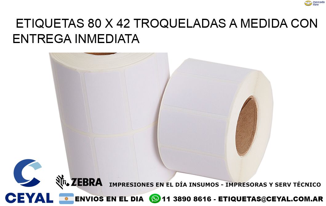 Etiquetas 80 x 42 troqueladas a medida con entrega inmediata