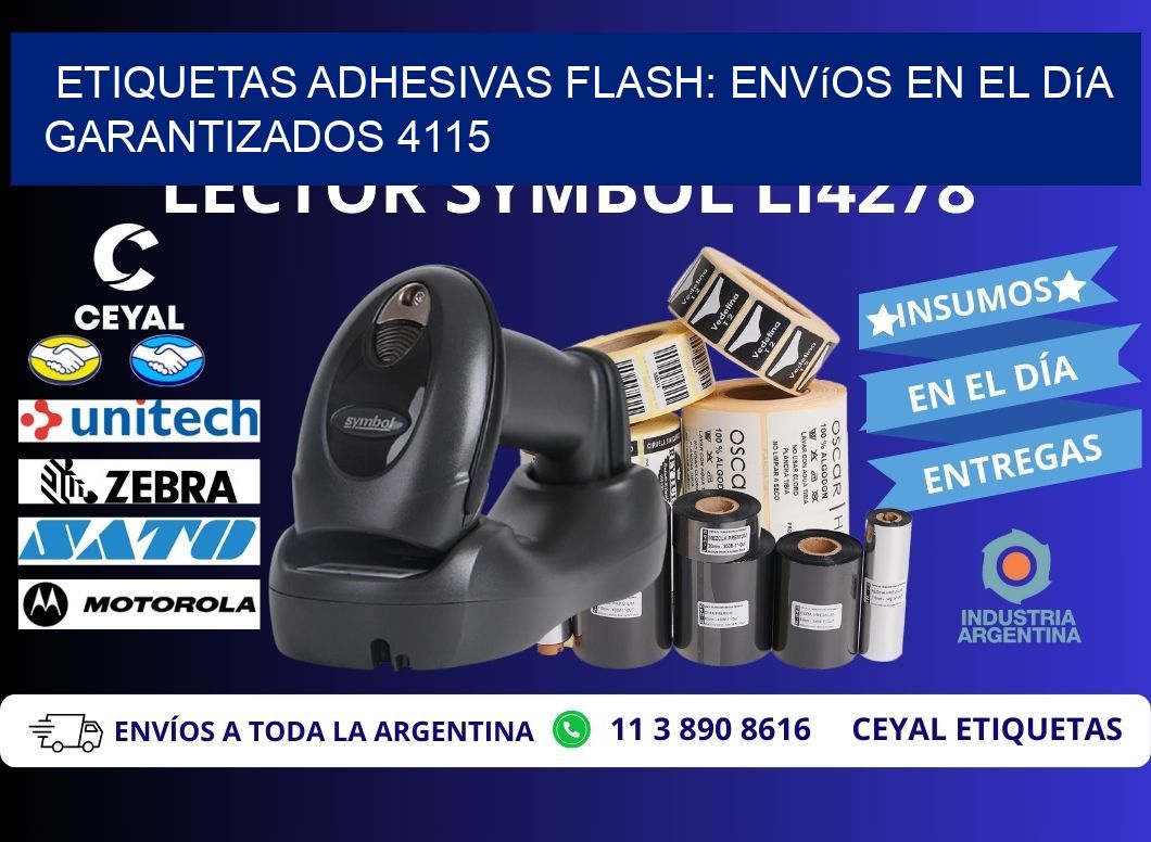 Etiquetas adhesivas Flash: Envíos en el Día Garantizados 4115