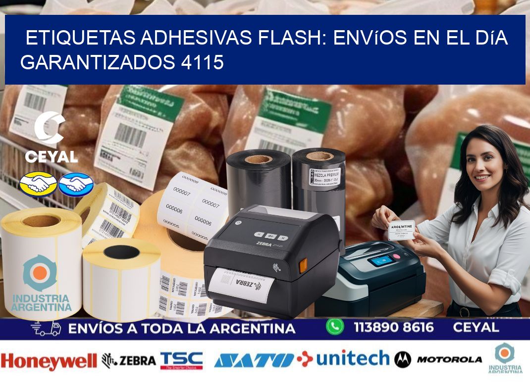Etiquetas adhesivas Flash: Envíos en el Día Garantizados 4115
