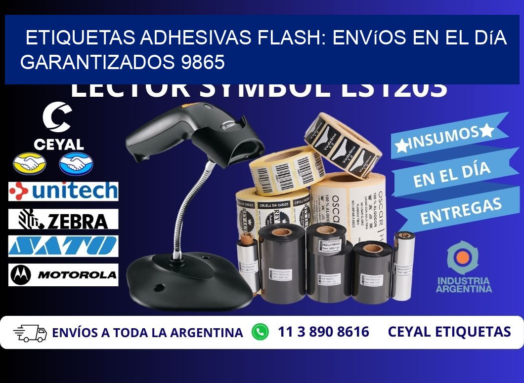 Etiquetas adhesivas Flash: Envíos en el Día Garantizados 9865
