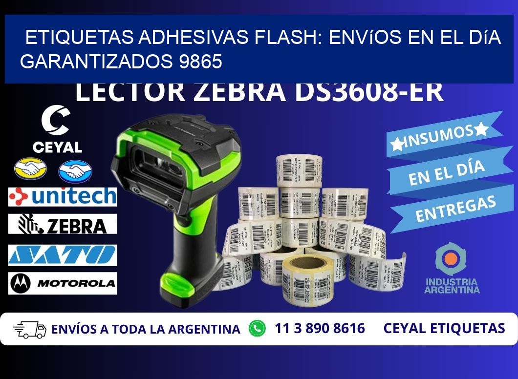 Etiquetas adhesivas Flash: Envíos en el Día Garantizados 9865