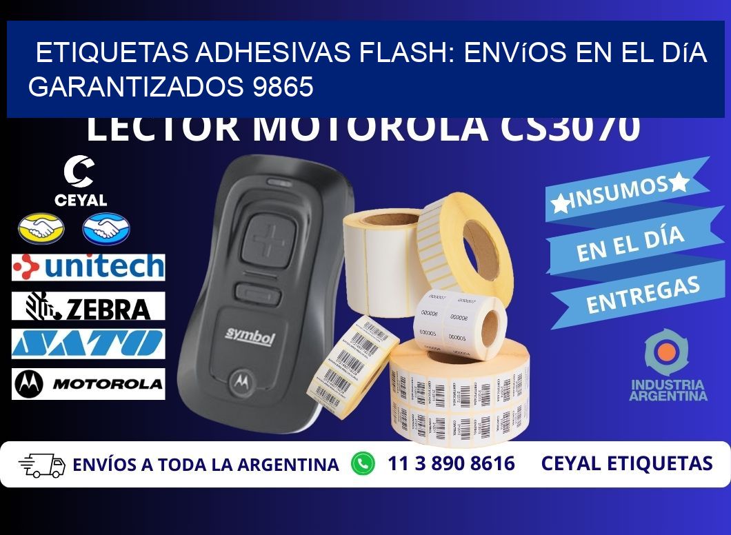 Etiquetas adhesivas Flash: Envíos en el Día Garantizados 9865