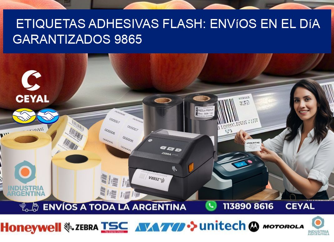 Etiquetas adhesivas Flash: Envíos en el Día Garantizados 9865