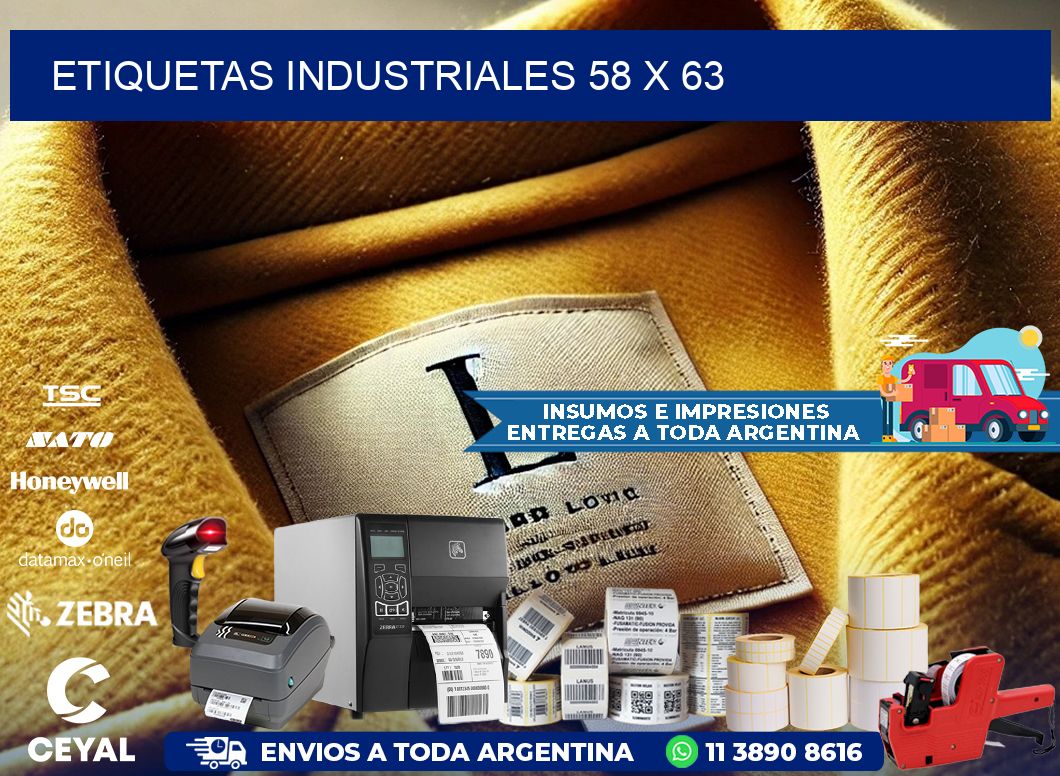 Etiquetas industriales 58 x 63