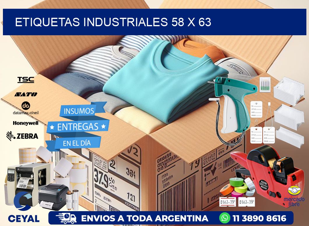 Etiquetas industriales 58 x 63