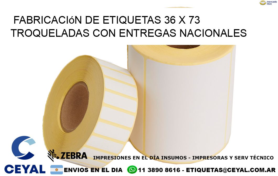 Fabricación de etiquetas 36 x 73 troqueladas con entregas nacionales