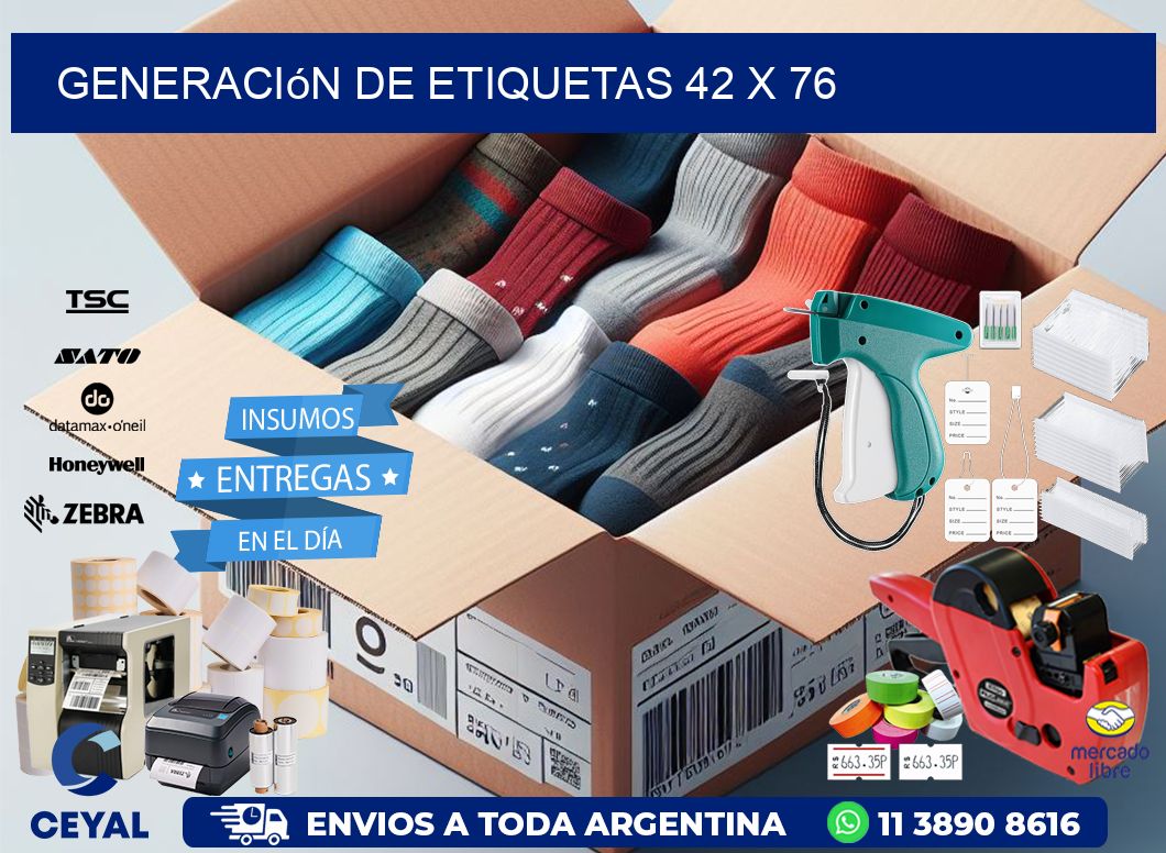 Generación de etiquetas 42 x 76