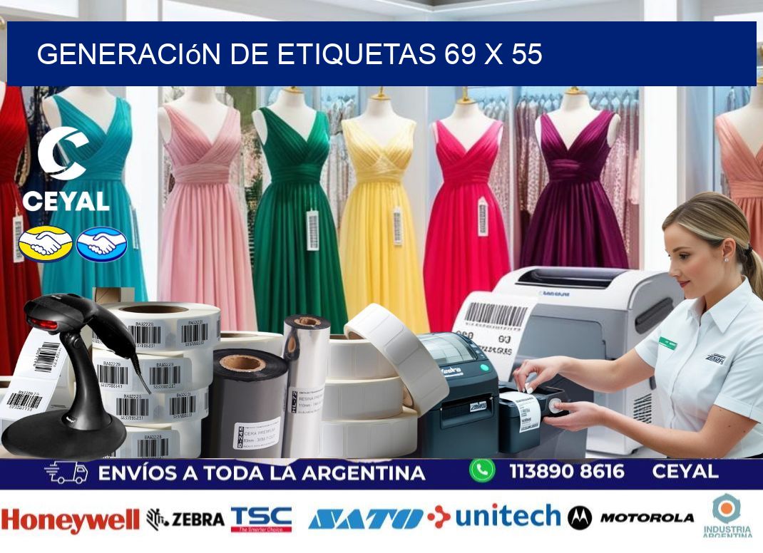 Generación de etiquetas 69 x 55