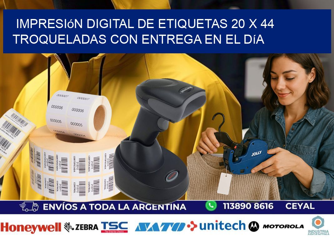 Impresión digital de etiquetas 20 x 44 troqueladas con entrega en el día