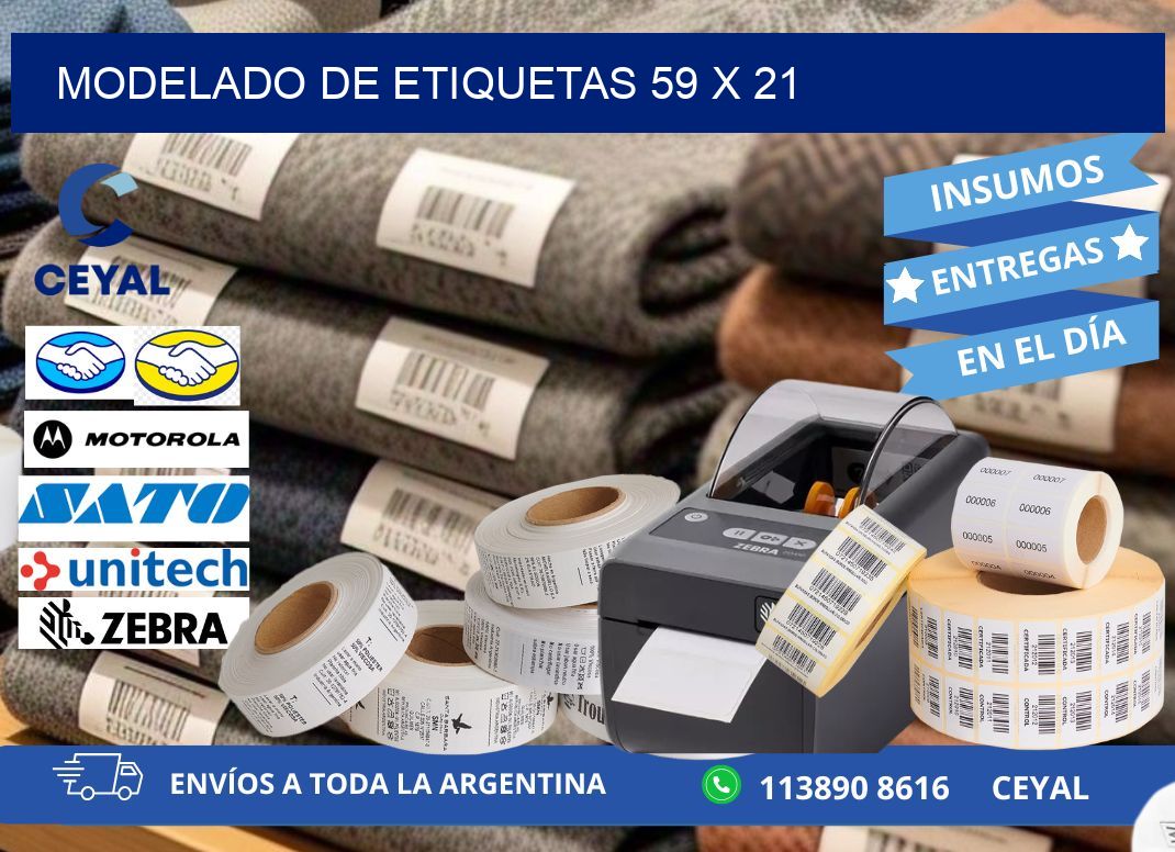 Modelado de etiquetas 59 x 21