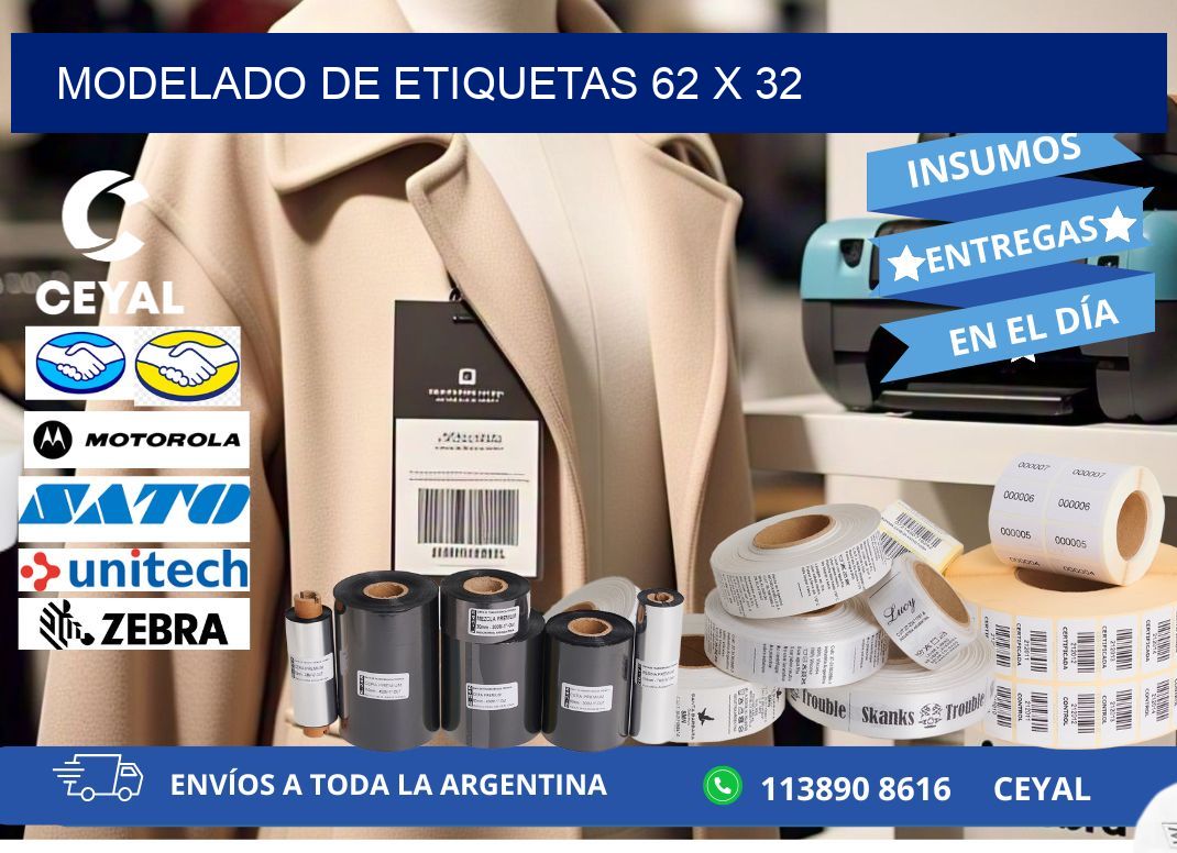 Modelado de etiquetas 62 x 32