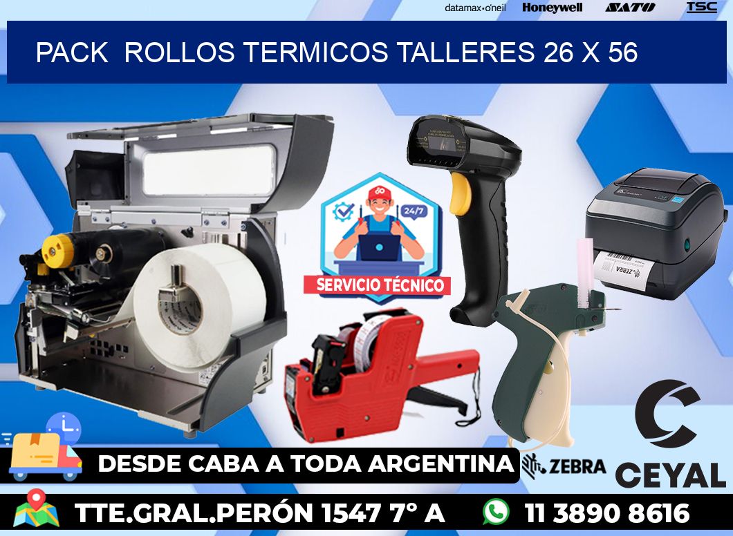 Pack  ROLLOS TERMICOS TALLERES 26 x 56