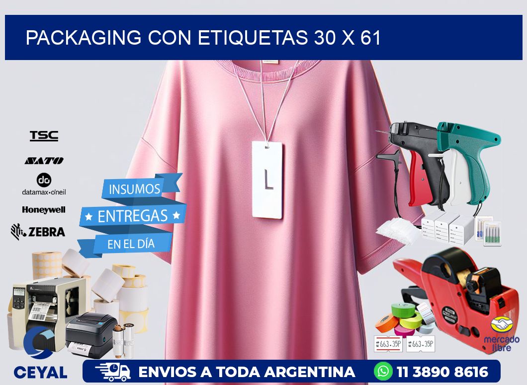 Packaging con etiquetas 30 x 61