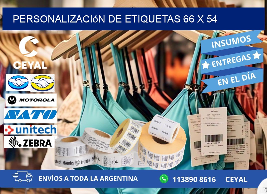 Personalización de etiquetas 66 x 54