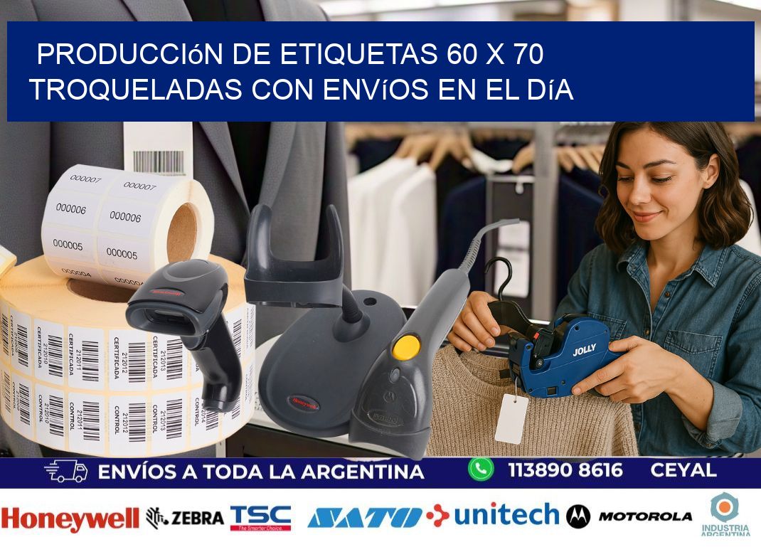 Producción de etiquetas 60 x 70 troqueladas con envíos en el día