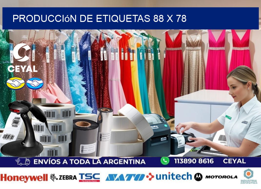 Producción de etiquetas 88 x 78