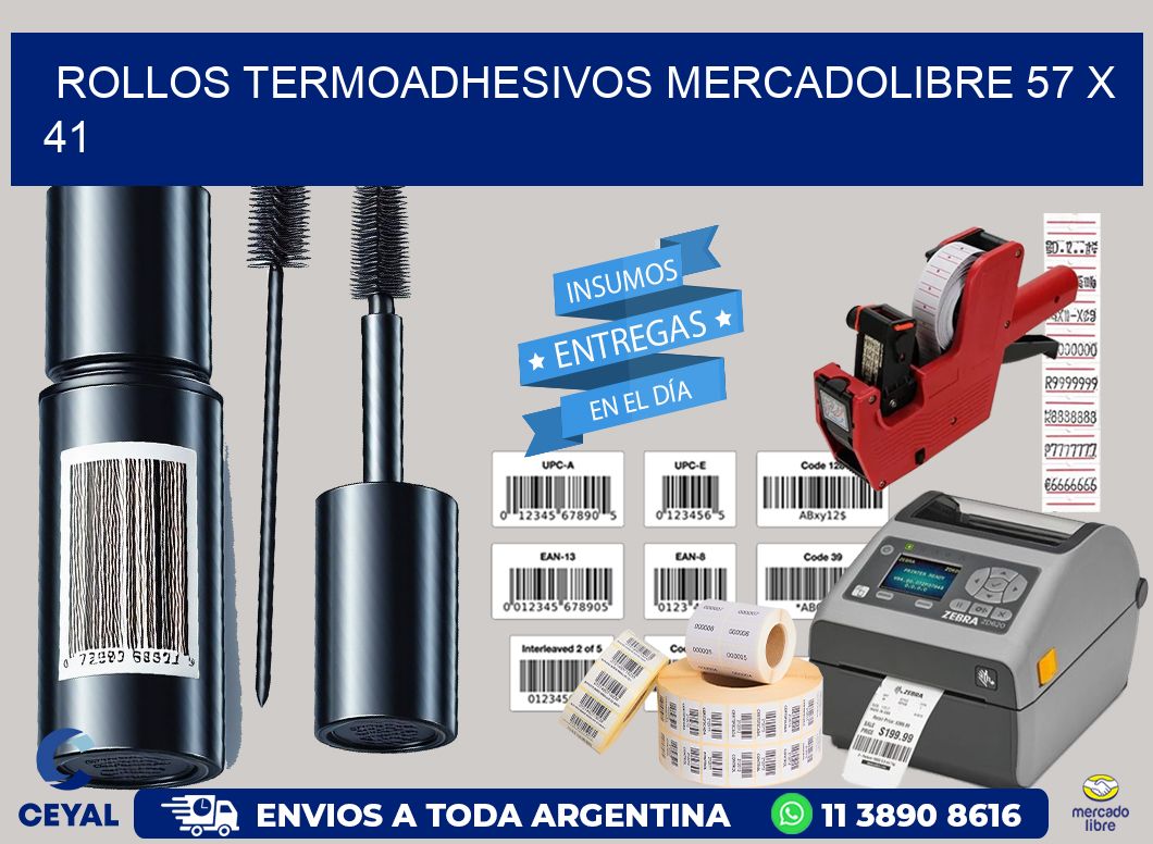 ROLLOS TERMOADHESIVOS MERCADOLIBRE 57 x 41