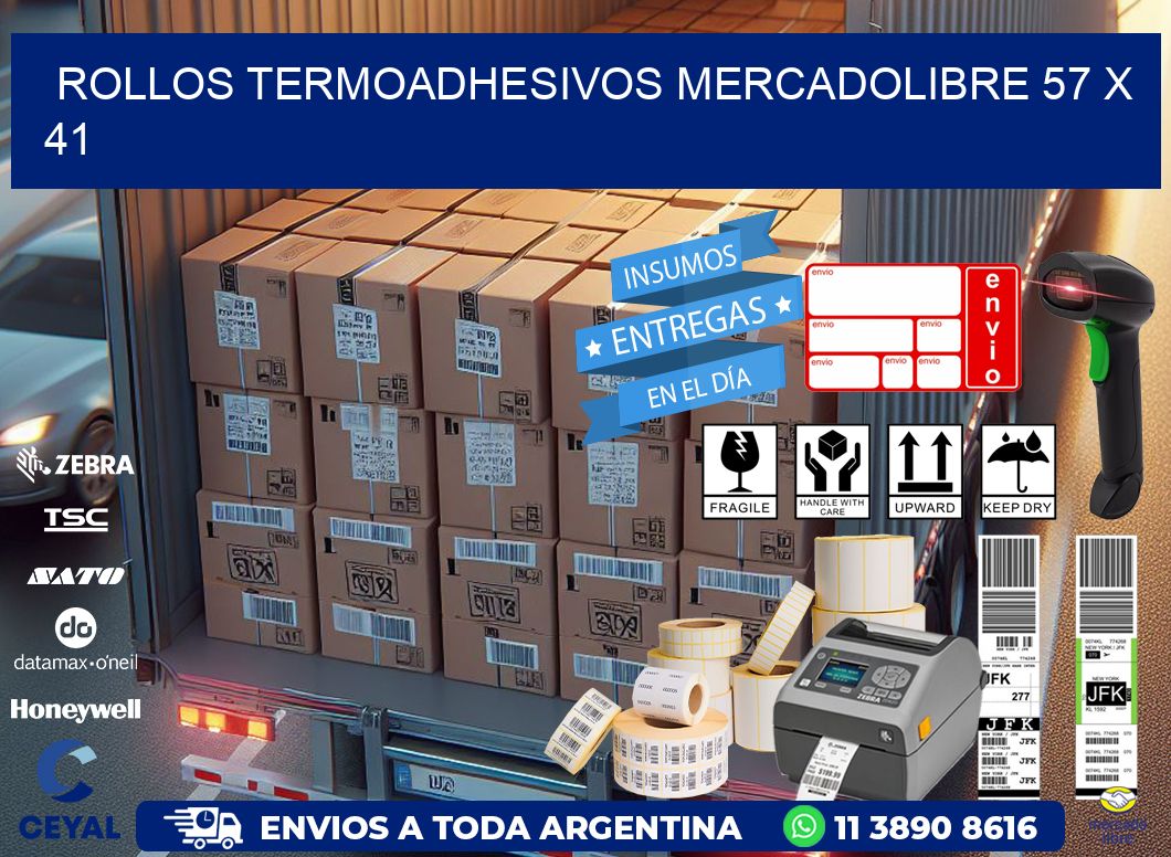 ROLLOS TERMOADHESIVOS MERCADOLIBRE 57 x 41